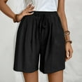 thumbnail image 2 of RYRJJ Bermuda Shorts for Women Knee Length Elastic Waist Drawstring Loose Wide Leg Shorts Summer Casual Beach Short 2025(Black,XXL), 2 of 9