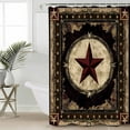 thumbnail image 5 of Texas Star Shower Curtain, 36" x 72", Western Retro Red Star Rustic Farmhouse Waterproof Bathroom Curtain Washable Shower Curtain Set with 12 Hooks, 5 of 6