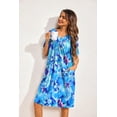 thumbnail image 4 of Ekouaer Womens House Dress Floral Print Moo Moos Nightgowns Moomoo Dresses Mumus with Pockets, 4 of 7