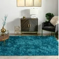 thumbnail image 5 of Well Woven Chie Teal Blue & Black Kuki Collection Ultra Soft Two-Tone Long Floppy Pile Rug 5x7 (5'3" x 7'3"), 5 of 8