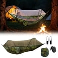 thumbnail image 2 of 102.3x55 Inch Camping Hammock with Mosquito Net and Tree Straps Carabiners,Portable Camping Hammock with Net and Heavy Duty Straps,Foldable Outdoor Hanging Bed for Camping Backpacking Travel Hiking, 2 of 5