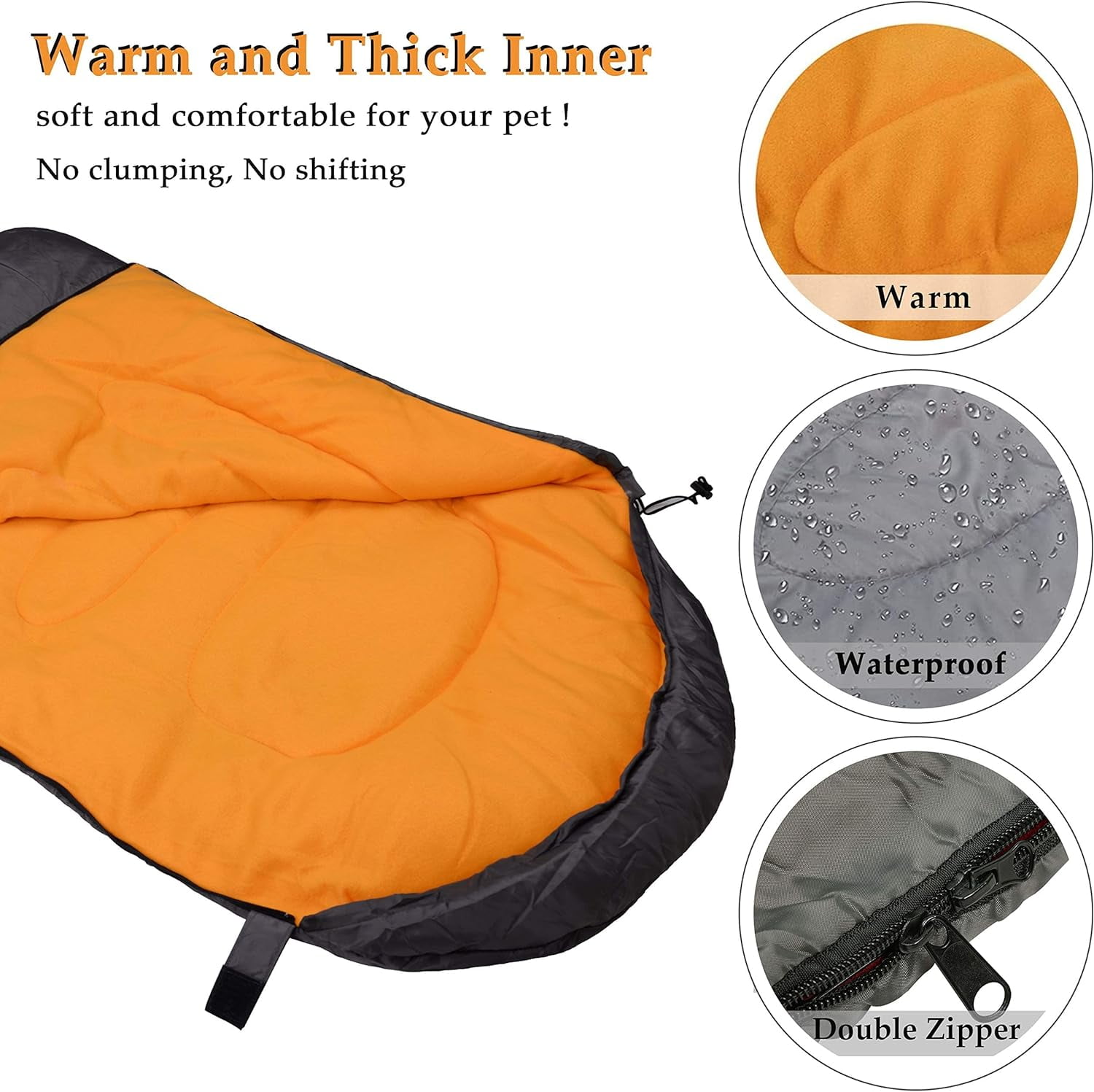OROOTL Dog Sleeping Bag Bed Portable Pet Bed Dog Mat Outdoor Travel Supplies Waterproof Warm Puppy Sleep Pad for Hiking Camping(Red)