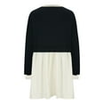 thumbnail image 4 of gakvbuo Sweatshirt Dress For Women Casual Oversized Crew Neck Long Sleeve Patchwork Pullover Tops Pleated Short Skirt Color Block Loose Fit Baggy Flowy Mini Dress, 4 of 6