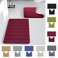thumbnail image 1 of Juego de 2 alfombras de baño Bixock: antideslizantes, ultrasuaves y absorbentes para baño, ducha e inodoro. Secado rápido y lavables a máquina. Color rojo., 1 of 8