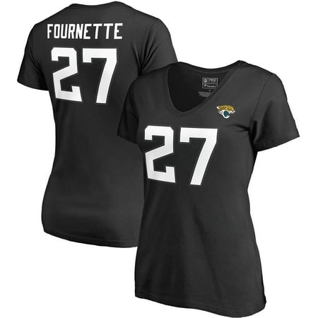Jacksonville Jaguars Revolution - Leonard Fournette Jacksonville Jaguars NFL Pro Line by Fanatics Branded Women's Team Authentic Stack Name & Number V-Neck T-Shirt - Black