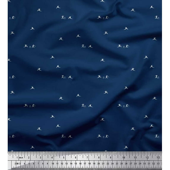 Soimoi Cotton Cambric Fabric Men & Cricket Stumps Shirting Decor Fabric Printed Yard 56 Inch Wide
