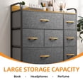 thumbnail image 4 of YITAHOME 7 Drawers Dresser, Dark Gray, Fabric Storage Tower with Wooden Top Shelf, 4 of 9