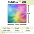 thumbnail image 2 of Rainbow Tie Dye Swirl Pattern Square Fitted Tablecloth with Elastic Edge,Square Table Cover,Washable Elastic Table Cover for Home Kitchen Party Decor 34"x34", 2 of 6