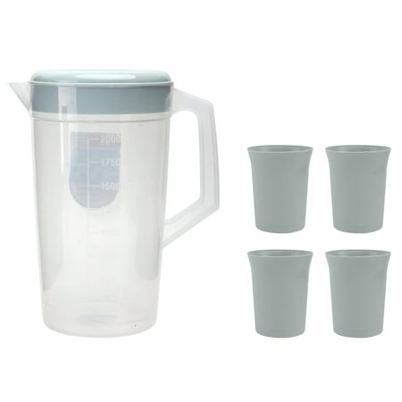 

1PC 2000ml Large Capacity High Temperature Resistant Cold Water Kettle with Cover Household Plastic Juice Pot Simple Cold Water