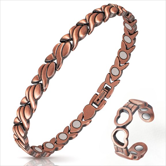Wollet Copper Magnetic Bracelets for Women, Pure Copper Jewelry (COB-0089Q)