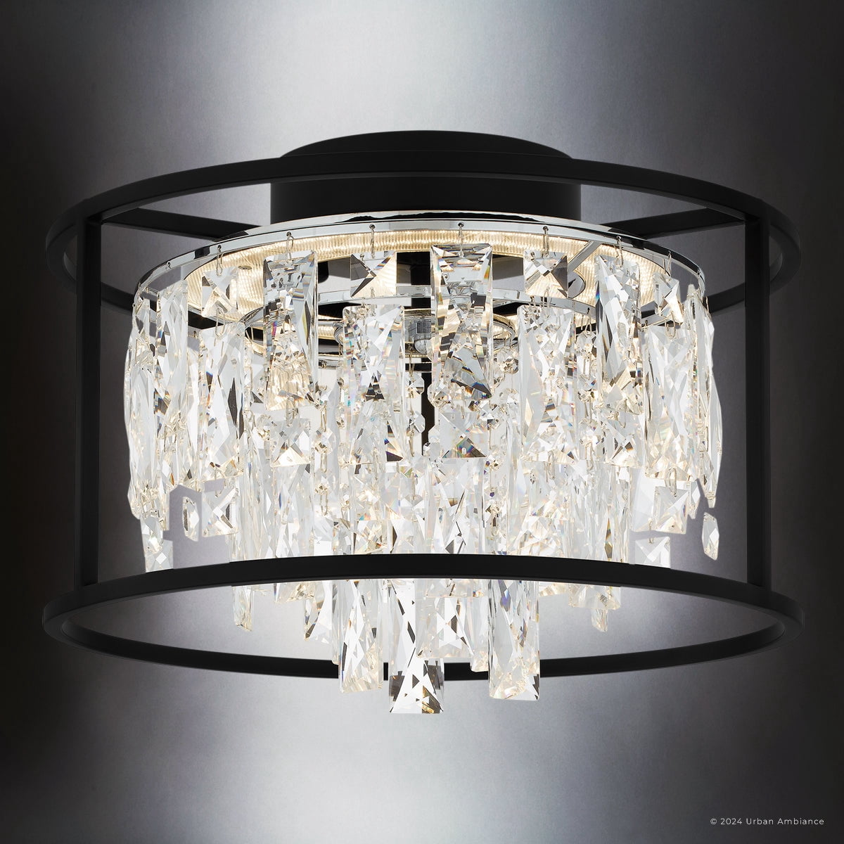 Luxury Contemporary Ceiling Light, Matte Black, UQL5260