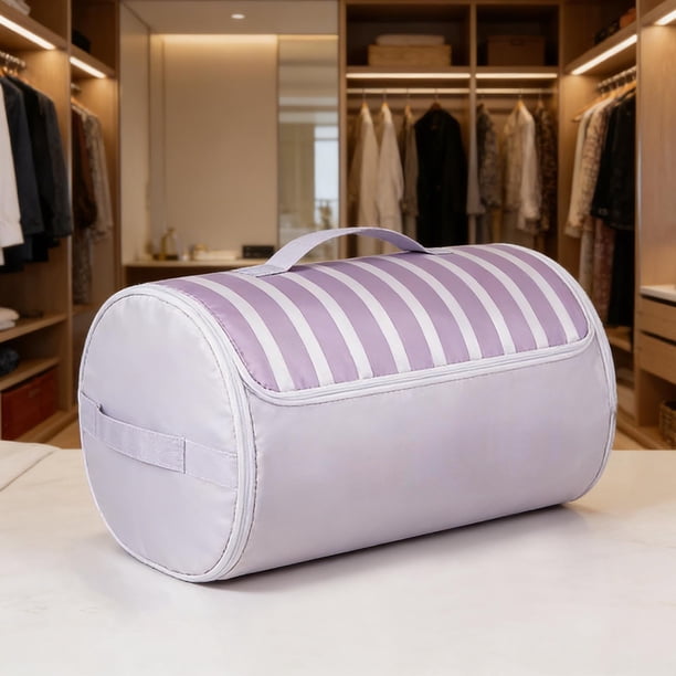 Bolsa de almacenamiento cilíndrica para edredones con cremallera, organizador de ropa de cama de gran capacidad para edredones, mantas, ropa, ahorro de espacio, material duradero