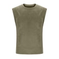 thumbnail image 6 of WQQZJJ Men's Large Size Tank Top Casual Solid Color Sleeveless T-Shirt Crew Neck Comfortable Fitness Workout Tops, 6 of 8