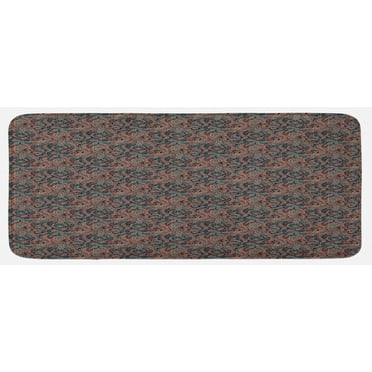 Persian Kitchen Mat, Paisley Pattern with Oriental Style Flower Arrangement Middle Eastern Leaf Motifs, Plush Decorative Kitchen Mat with Non Slip Backing, 47" X 19", Multicolor, by Ambesonne