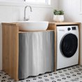thumbnail image 3 of Gradient Grey Cabinet Curtains for Kitchen 35"W x 35"L, Modern Abstract Grey White Ombre Laundry Sink Cabinets Magic Tape Short Curtain Privacy Panel for Bathroom Vanity Cabinets, 3 of 9