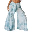 thumbnail image 1 of Pantalons de Plage Boho pour Femmes Taille Haute Décontractée Ample Jambe Large Droite Imprimée, 1 of 6