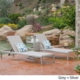 thumbnail image 3 of Noble House Cape Coral Grey Mesh Chaise Lounge Set with C-Shaped End Table, 3 of 13
