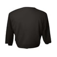 thumbnail image 4 of Womens Cropped Shrug Cardigan 3/4 Sleeve Open Front Tie Knot Chiffon Lightweight Summer Sheer Shawl Black XL, 4 of 6