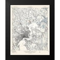 thumbnail image 2 of USGS 12x14 Black Modern Framed Museum Art Print Titled - Jacksonville Florida Quad - USGS 1917, 2 of 5