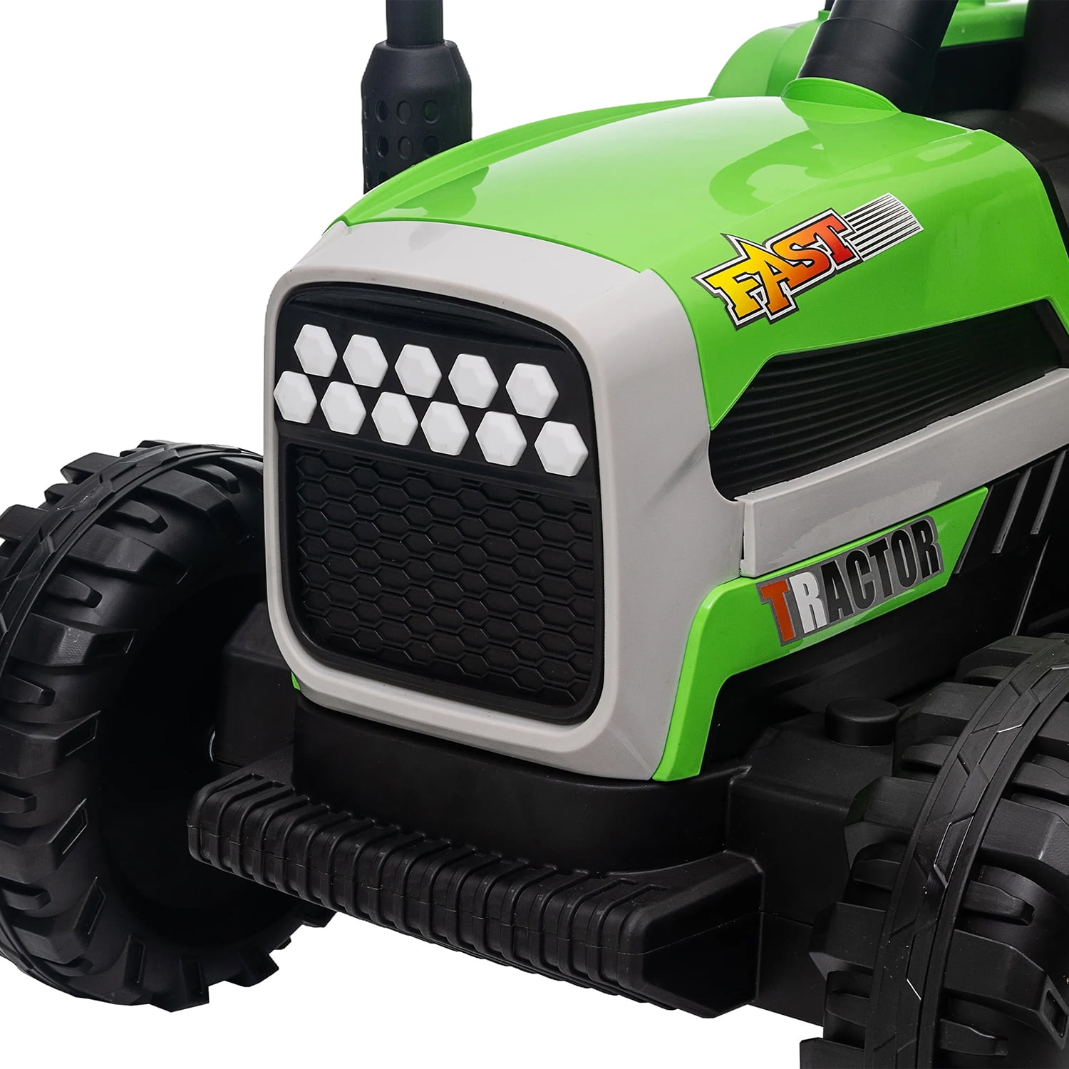 CIPACHO 12V Battery-Powered Tractor Toy with Trailer, Ground Loader Ride On for Kids with 3-Gear-Shift, Green CIPACHO 12V Battery-Powered Tractor Toy with Trailer, Ground Loader Ride On for Kids with 3-Gear-Shift, Green