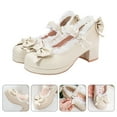 thumbnail image 6 of NUOLUX Shoes Mary Janes Lolita Heels Platform Kawaii Bow Pink Cosplay Bownot Chunky Ankle Strap Lace Block, 6 of 6