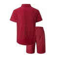 thumbnail image 4 of BLVB Mens Cotton Linen 2 Piece Outfits Casual Short Sleeve Button down Shirts and Shorts Sets Summer Tracksuit, 4 of 8