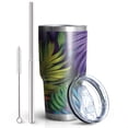thumbnail image 2 of 30oz Colorful Leaf Pattern Tumblers Stainless Steel Tumbler with Lid and Straw,Vacuum Insulated Double Wall Travel Tumbler Cups Mug with Cleaning Brush for Coffee,Tea, 2 of 7