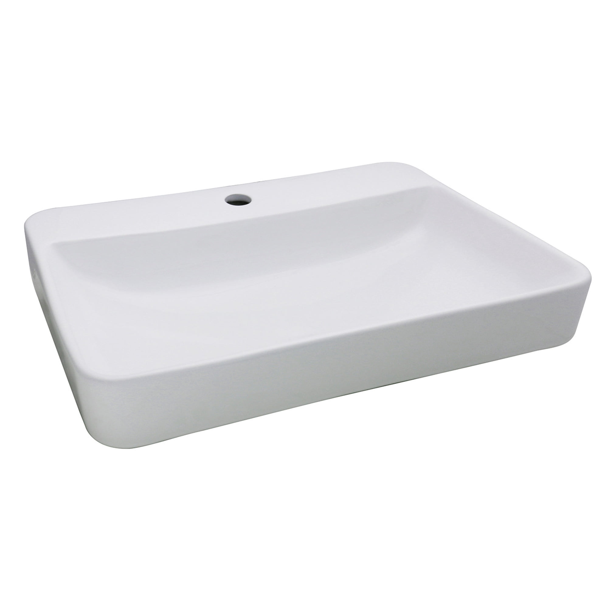 Kingston Brass EV2318 Century 23-Inch Rectangular Ceramic Drop-In Bathroom Sink (Single Hole) in White