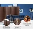 thumbnail image 3 of YRLLENSDAN Room Divider, Folding Screen Wood Mesh Woven Design Privacy Room Partition Foldable Portable Partition Divider Screen, Brown, 3 of 8