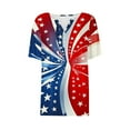 thumbnail image 4 of Cavosen Red White and Blue Clothes for Women Petite Red White and Blue Short Sleeve V Neck T Shirts USA Star Striped Graphic Tops Lady XL Patriotic Casual T Shirts Independence Day Tunic Tees, 4 of 5