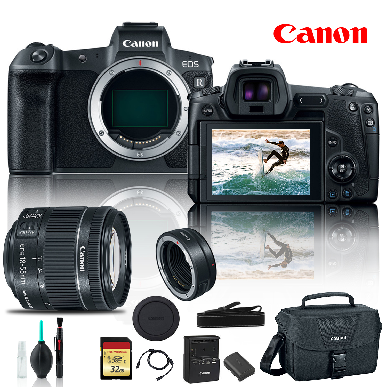 Canon EOS R Mirrorless Digital Camera 3075C002 +Canon EF Mount Adapter