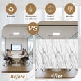 thumbnail image 5 of Marble White Window Privacy Film, Ombre Grey Modern Minimalist Static Cling UV Sun Blocking Heat Control Window Tint Day and Night, Non-Adhesive Reusable One Way Windows Privacy Cover 35.4''x78.7'', 5 of 7