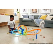Hot Wheels Rapid Launch & Loop Playset with 1:64 Scale Die-Cast Toy Car, Crash & Track Set