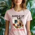 thumbnail image 5 of Saddle Up Jolly Holiday Shirt | Horse Christmas Graphic Tee, White, Size S, 5 of 6