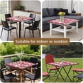 thumbnail image 5 of Pink Brown Camo Classic Shapes Pattern Square Fitted Tablecloth with Elastic Edge,Square Table Cover,Washable Elastic Table Cover for Home Kitchen Party Decor 34"x34", 5 of 6