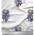 thumbnail image 1 of Soimoi Poly Georgette Fabric Leaves,Floral & Paisley Block Printed Fabric 1 Yard 52 Inch Wide, 1 of 3