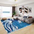 thumbnail image 1 of Ocean Wave Area Rug - 5x7 Rug - Great Wave Off Kanagawa Rug - Japanese Ocean Wave Area Rug - Hokusai Ukiyo-E Rugs - Blue Sea Waves Carpet, 1 of 7