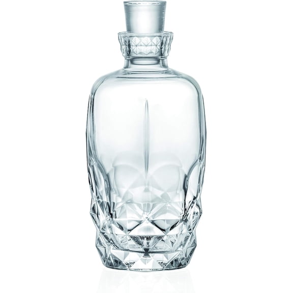 Glass - Whiskey Decanter For Whiskey, Liquor, Scotch, Vodka, Bourbon - Or for Wine - Decanter with Stopper - 41 Oz. - 10" Height - By Barski - Made in Europe