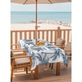 thumbnail image 2 of Outdoor Tablecloth with Umbrella Hole for Patio/Picnic/Party/Camping, Haze Blue Palm Tree Waterproof Table Cloth Rectangle Table Cover Washable, Coastal Trees Summer Tropical Botanical (52"x 70"), 2 of 9