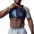 thumbnail image 5 of Men Sauna Sweat Shirt Workout Top Exercise Fitness Short Sleeve Training Body Shaper Clothes, 5 of 9