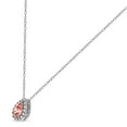 thumbnail image 2 of Morganite and Cubic Zirconia Pearshaped Filigree Necklace in Silver, 2 of 2