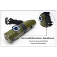 thumbnail image 5 of 7-in-1 Portable Outdoor Survival Kit - Includes Whistle, Compass, Torch, Magnifier, Thermometer, 5ml Capacity, Essential for Bushcraft, Trekking & Emergency Situations, 3.9*1.1in, Green, 5 of 9