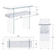 thumbnail image 4 of Ivinta Narrow Glass Console Table with Storage Modern Sofa Table,Entryway Table, 4 of 5