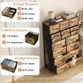 thumbnail image 3 of HOMEFORT 18 Drawer Dresser for Bedroom, 57" Tall Fabric Chest of Drawers, Large Capacity Storage Organizer Tower for Closet, Nursery, Living Room, Hallway, Entryway, Rustic Brown, 3 of 8