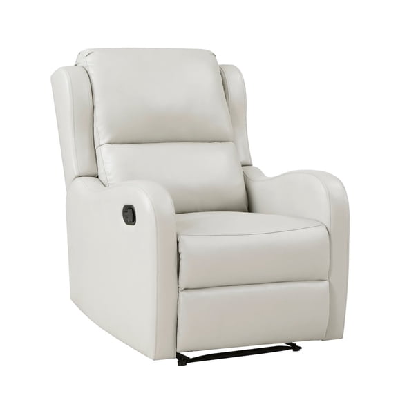 Lexicon Durant Upholstered Faux Leather & Wood Manual Recliner in Taupe
