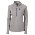 thumbnail image 2 of Women's Cutter & Buck Gray Ohio State Buckeyes Adapt Eco Knit Stretch Recycled Half-Zip Pullover Top, 2 of 3