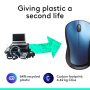 Logitech M310 Wireless Mouse, 2.4 GHz with USB Nano Receiver, 1000 DPI Optical Tracking, 18 Month Battery, Ambidextrous, Peacock Blue