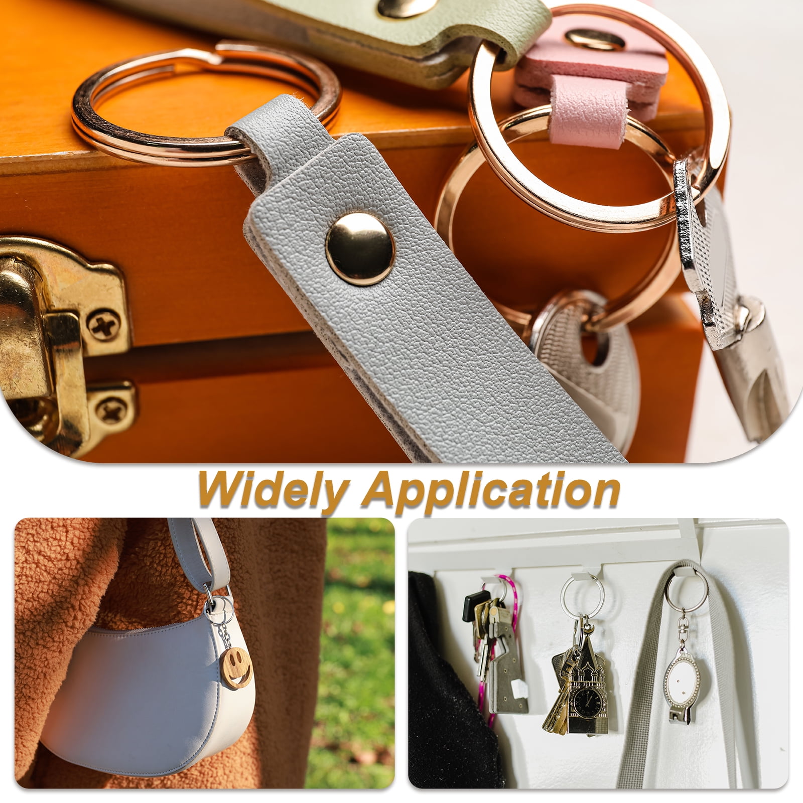 Titanium Keychain Rings 5 Pcs 1-inch Split Side Pushing Key Rings Split Key Ring Circle Assorted for Home Car Office Keys Attachment Key Chain Silver