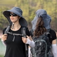 thumbnail image 5 of Outdoor Sun Hat Wide Brim UV Protection Breathable Lightweight Summer Hiking Fishing Hat, 5 of 7