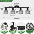 thumbnail image 6 of 4 Light Flush Mount Ceiling Spot Light Fixture Track Lighting Fixtures Ceiling Black Flush Mount Ceiling Light with E26 Base Industrial Track Lighting for Kitchen, Living Room, Dining Room, Hallway, 6 of 7